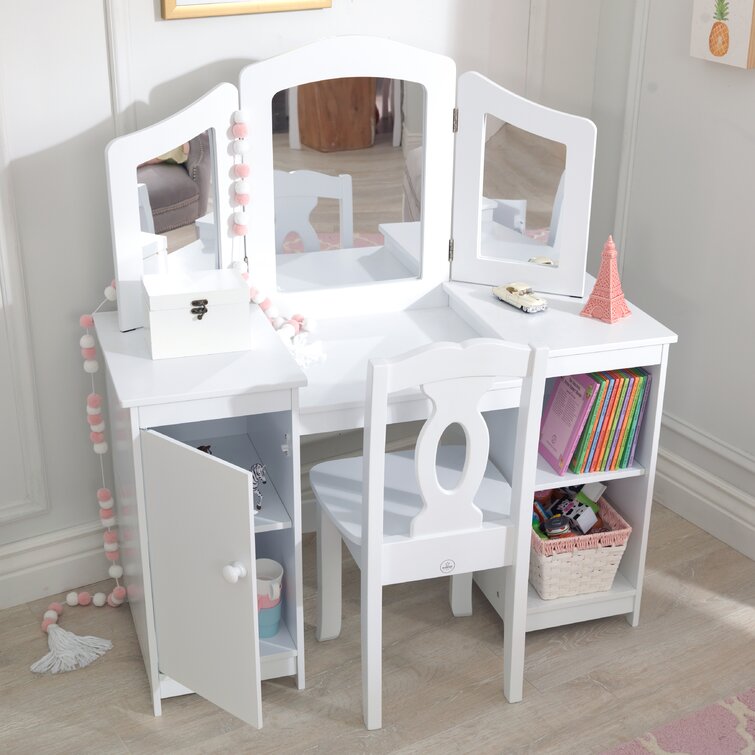 KidKraft Deluxe Kids Vanity Set with Mirror Reviews Wayfair